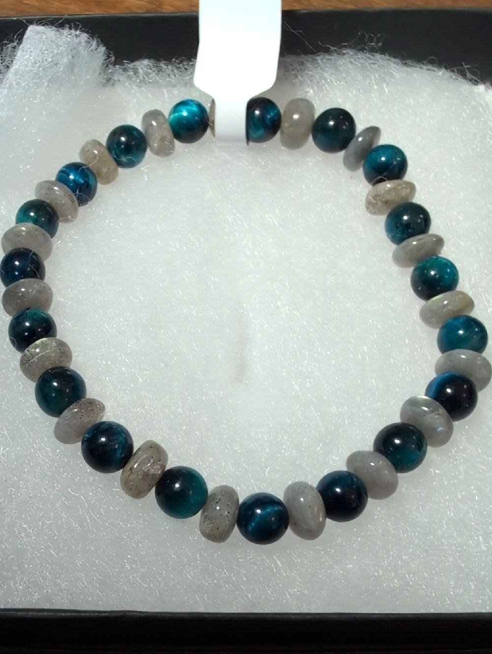 Flashy Labradorite & Blue Tiger's Eye Crystal Bracelet • Made in Alaska